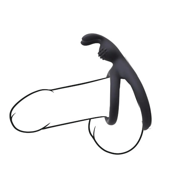 Sensory Tickling Bunny Silicone Cock Ring