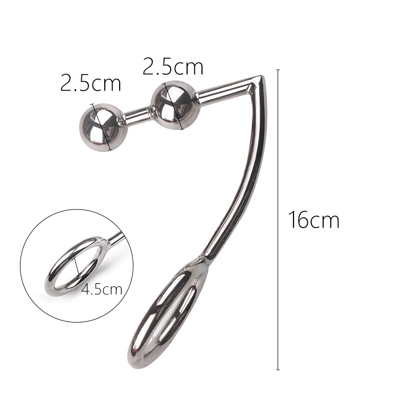Stainless Steel Anal Hook With Balls