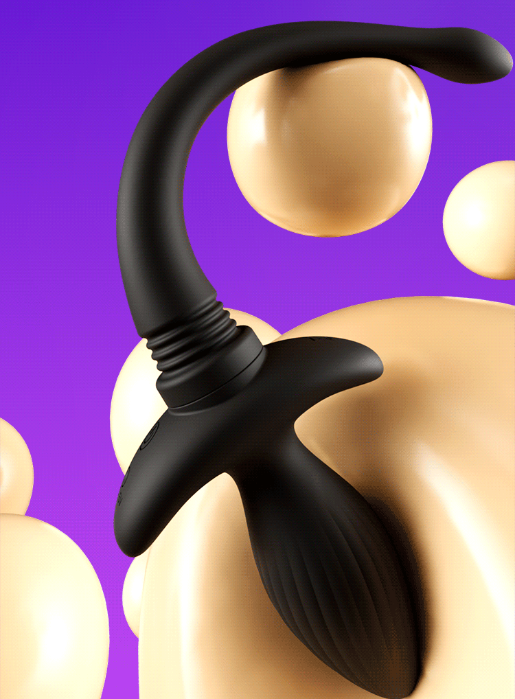 Unique Design Silicone Vibrating Tail Butt Plug With Remote