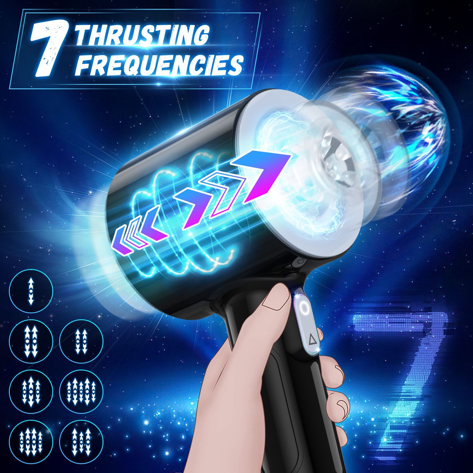 Automatic Thrusting Male Blowjob Open Ended Massager