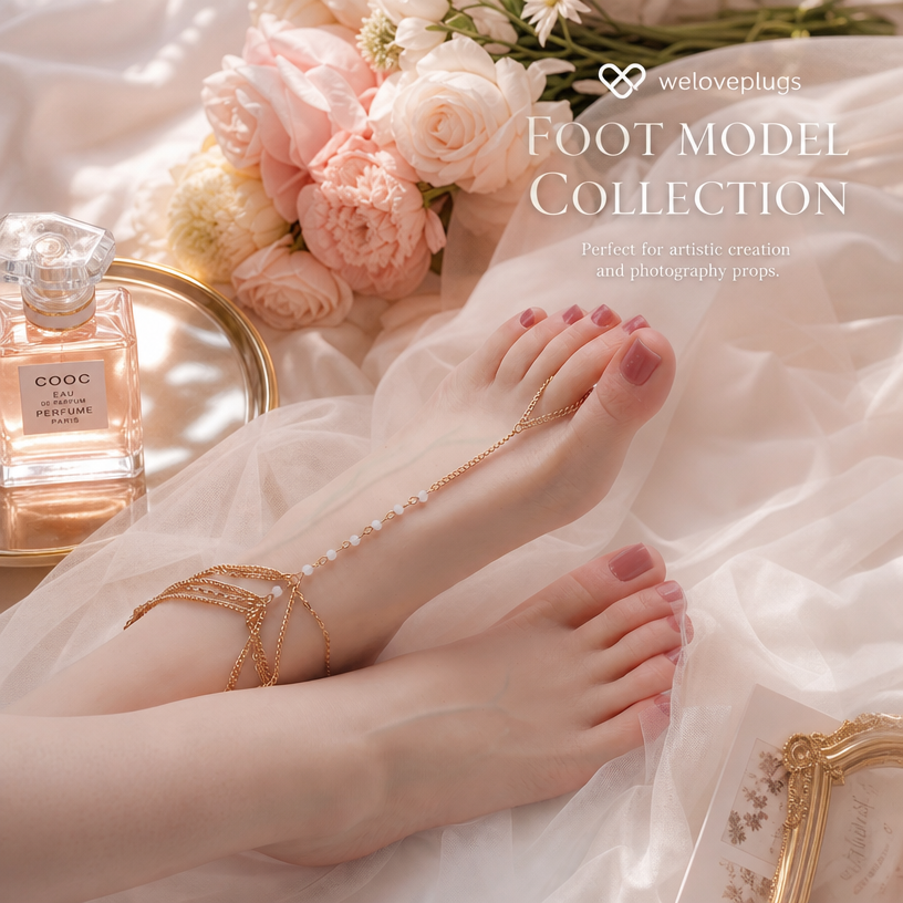 Lifelike Platinum Silicone Foot Model Blush Pink
