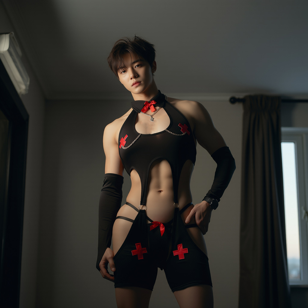 Tempting Cutout Bodysuit With Thong Arm Sleeves