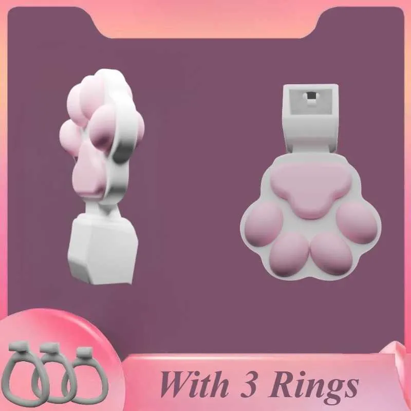 Cute Pink Paw Pad Chastity Cage