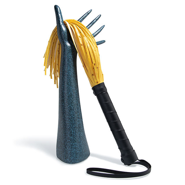 Yellow Pu Leather Tassels Flogger Horse Riding Whip
