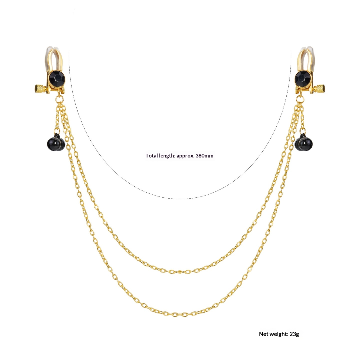 Crystal Chain Linked Nipple Ring