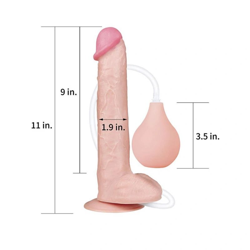 Ealistic Suction Cup Dildo With Squeezable Bulb