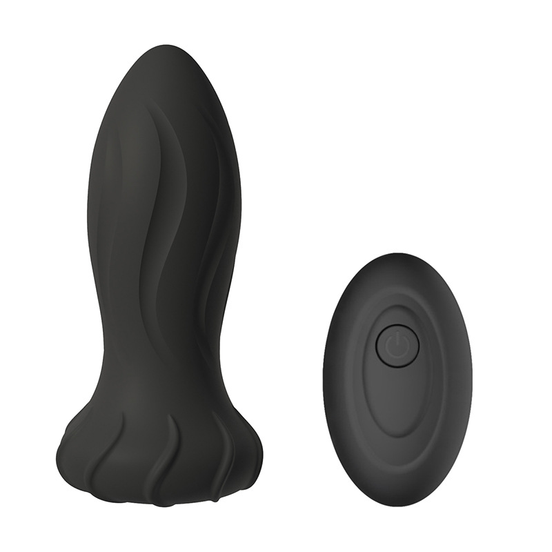 Remote Control Spiral Texture Vibrating Anal Massager