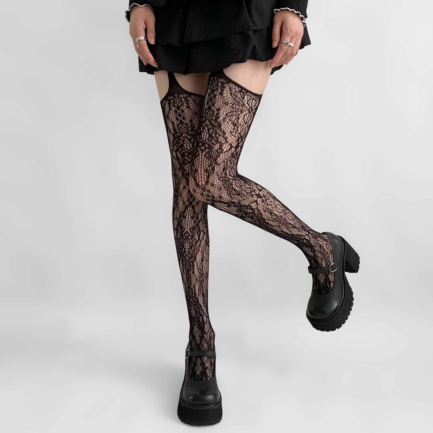 Bold Beautiful Suspender Fishnet Tights With Attitude