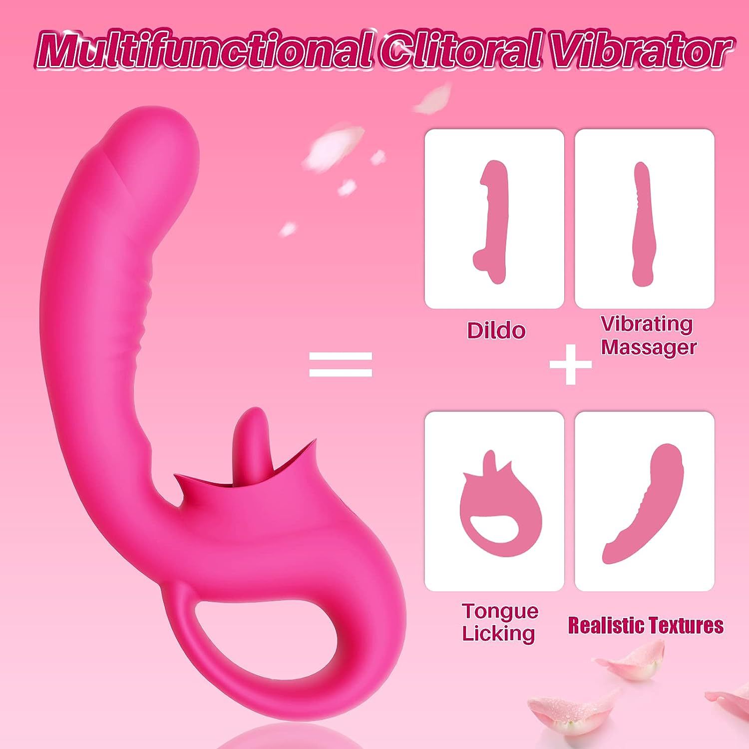 Clitoris Tongue Licking Vibrating Dildo