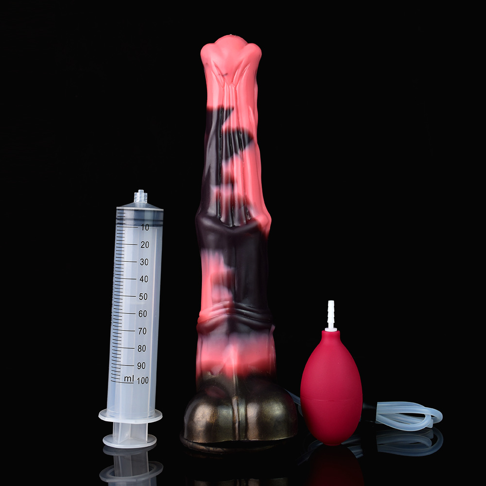 Ejaculating Horse Dildo Squirting Monster Dildo With Syringe And Pump
