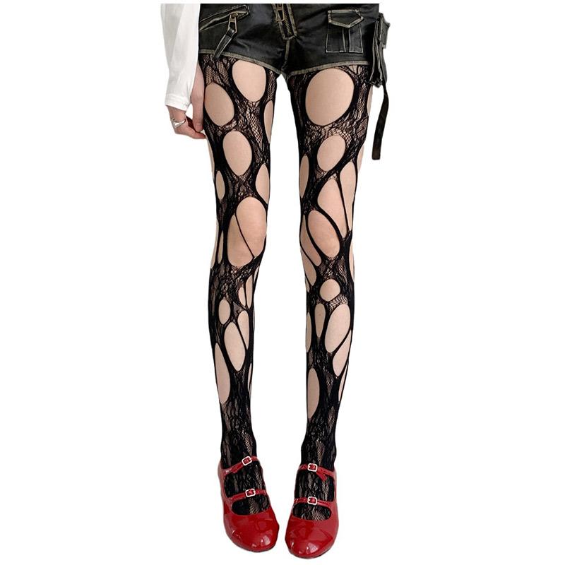 Gothic Ripped Fishnet Tights Edgy Bold For Night Outs