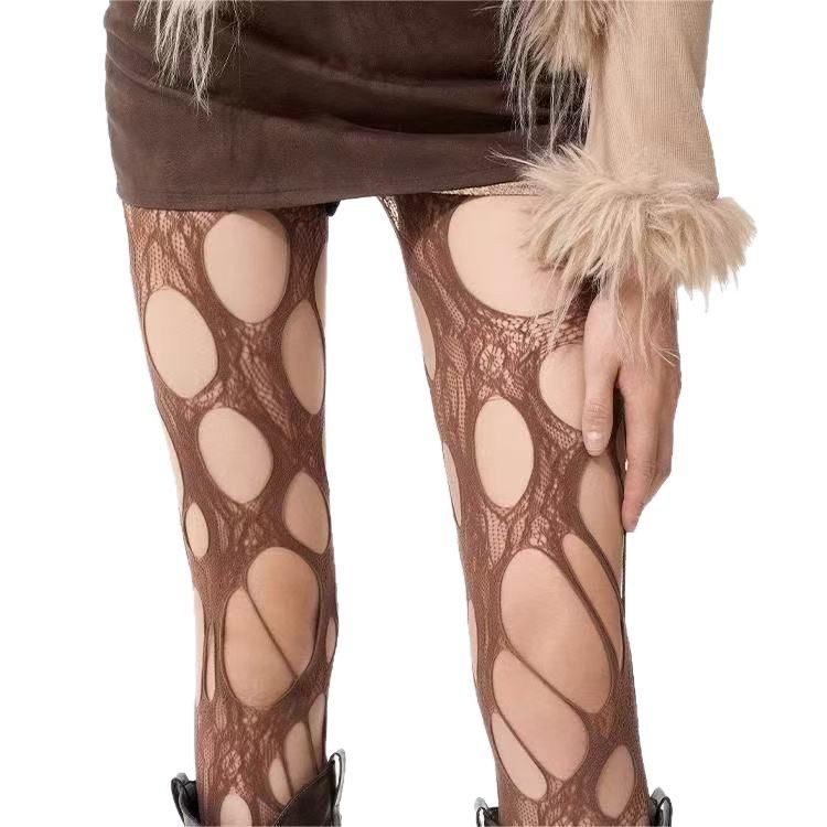 Gothic Ripped Fishnet Tights Edgy Bold For Night Outs