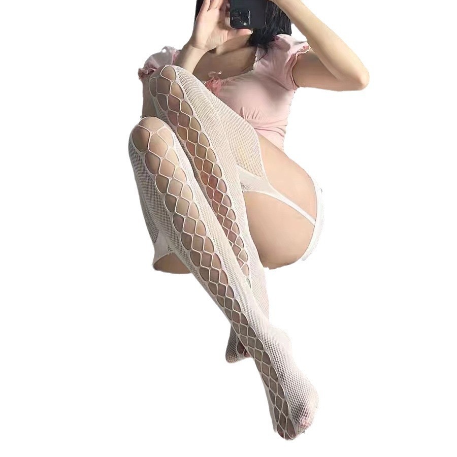 Seductive Suspender Fishnet Thigh Highs Bold Sheer Beautiful