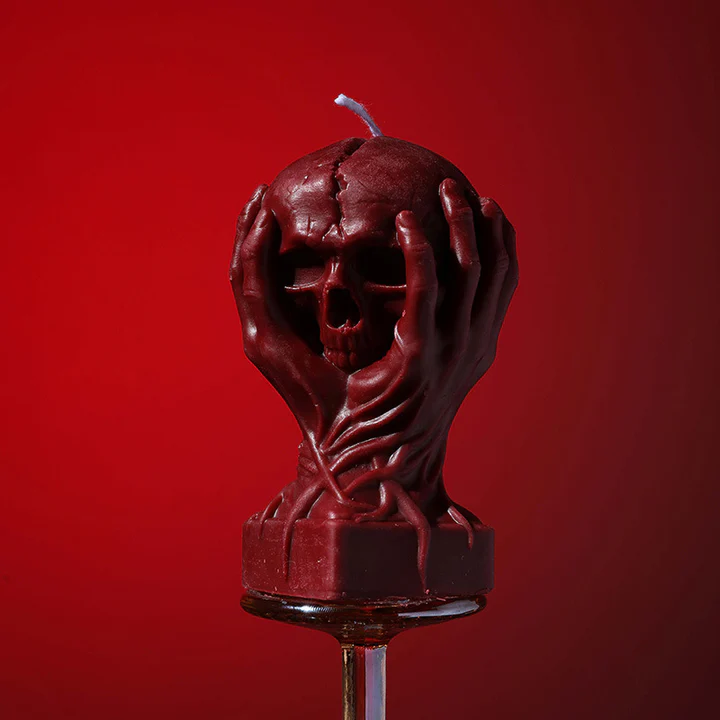 Holding A Skull Sensual Candle Gothic Low Temperature