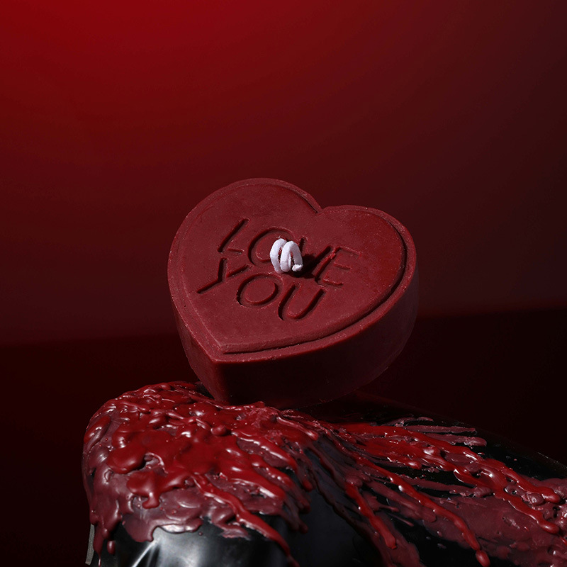 Love You Heart Sensual Candle Low Temperature