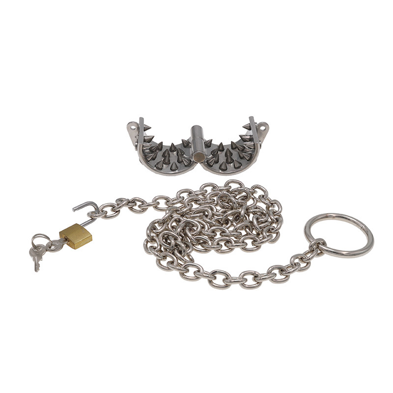 Stainless Steel Ring Testicle Ring With Spikes And Chain