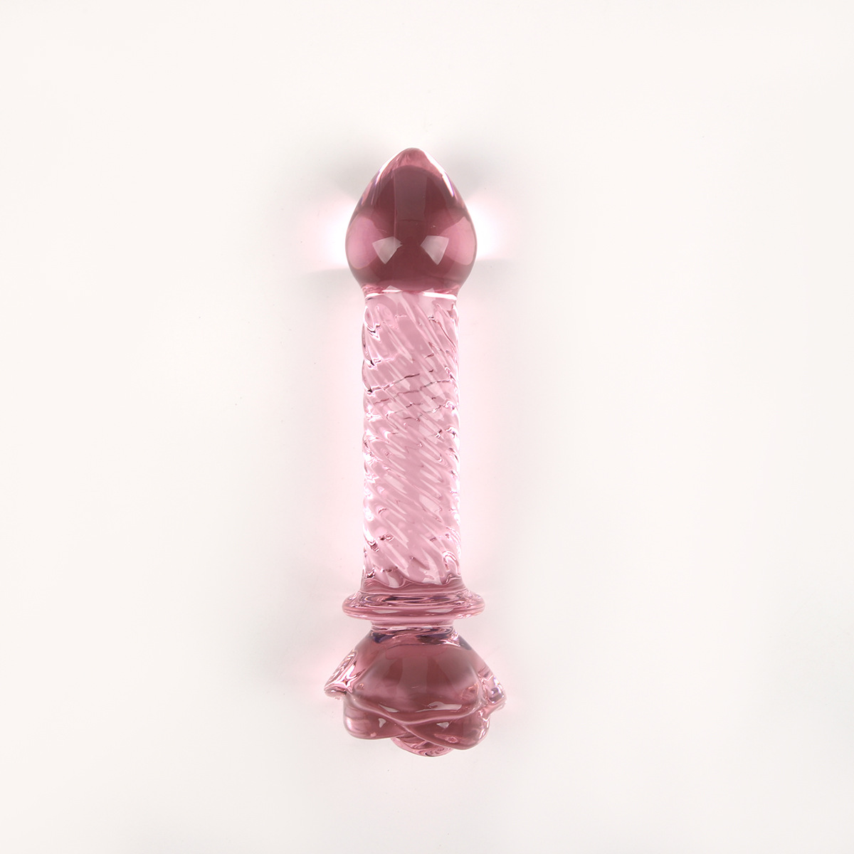 Pink Rose Glass Dildo