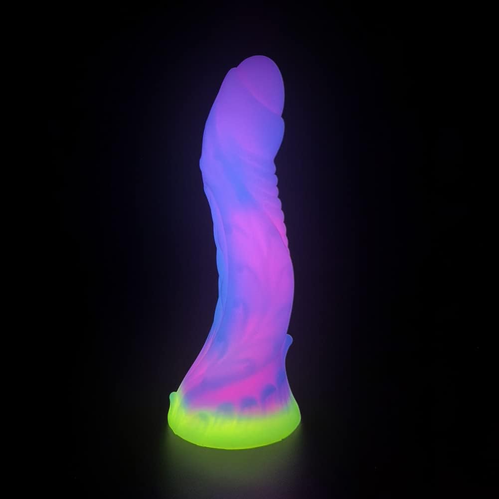 6 69glow In The Dark Worm Design Silicone Dildo With Suction Cup
