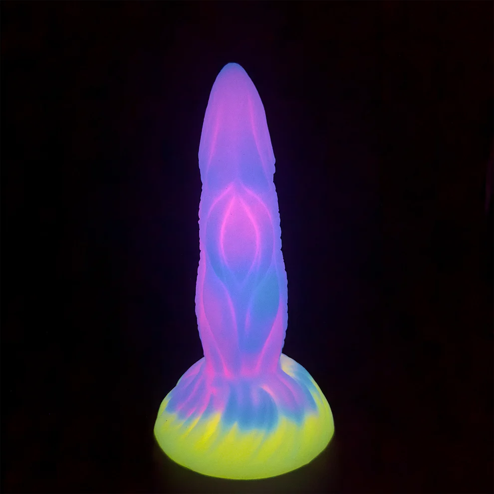 7 28fantasy Lights Up Dildo With Multi Texture Design Glow In The Dark Effect