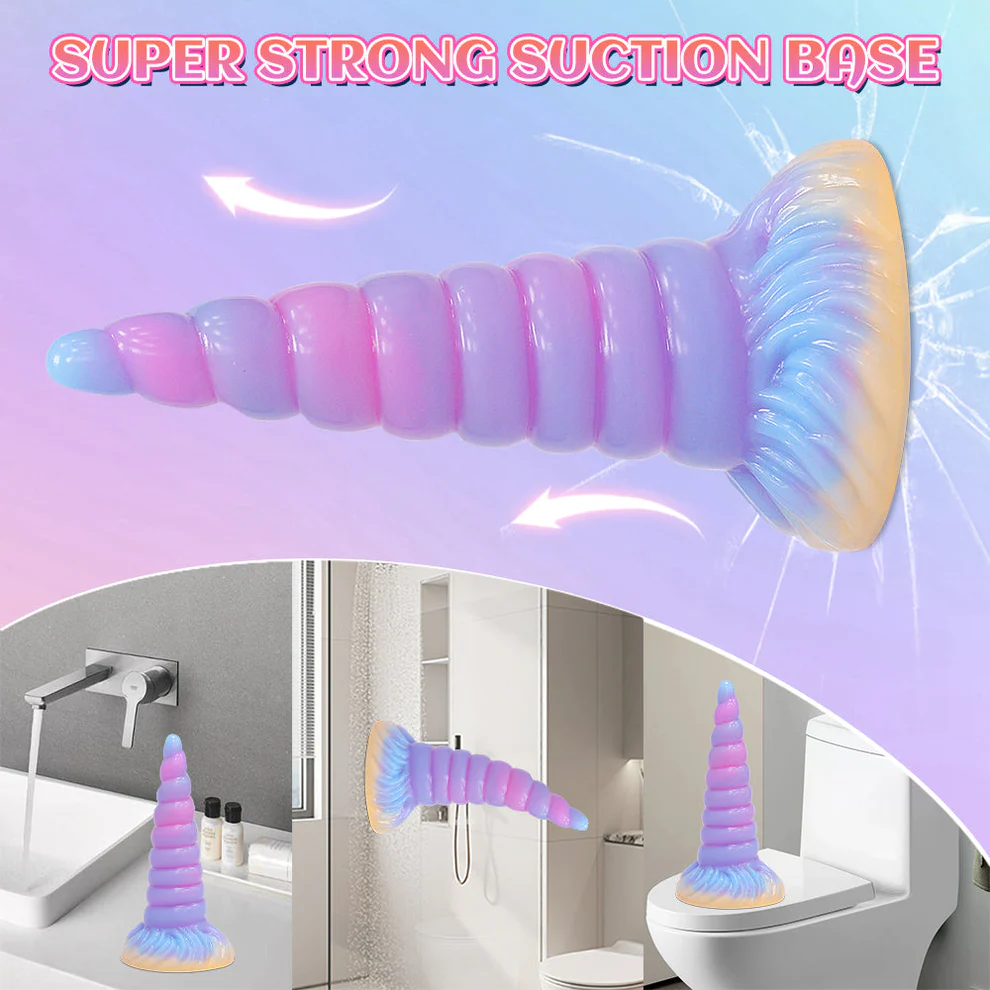 7 99light Up Fantasy Anal Unicorn Dildo With Suction Cup