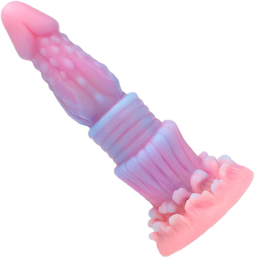 8 46thrusting Dildo With Multi Texture Design Glow In The Dark Effect