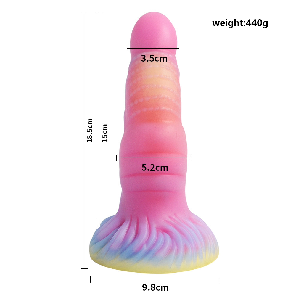 7 28fantasy Monster Dildo With Multi Texture Design Glow In The Dark Effect