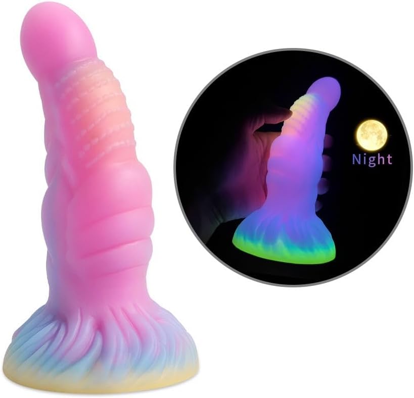 7 28fantasy Monster Dildo With Multi Texture Design Glow In The Dark Effect