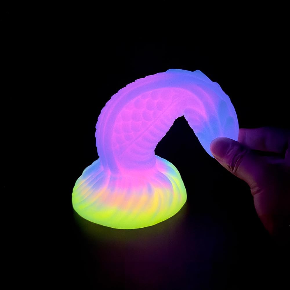 7 32fantasy Monster Dildo With Multi Texture Design Glow In The Dark Effect