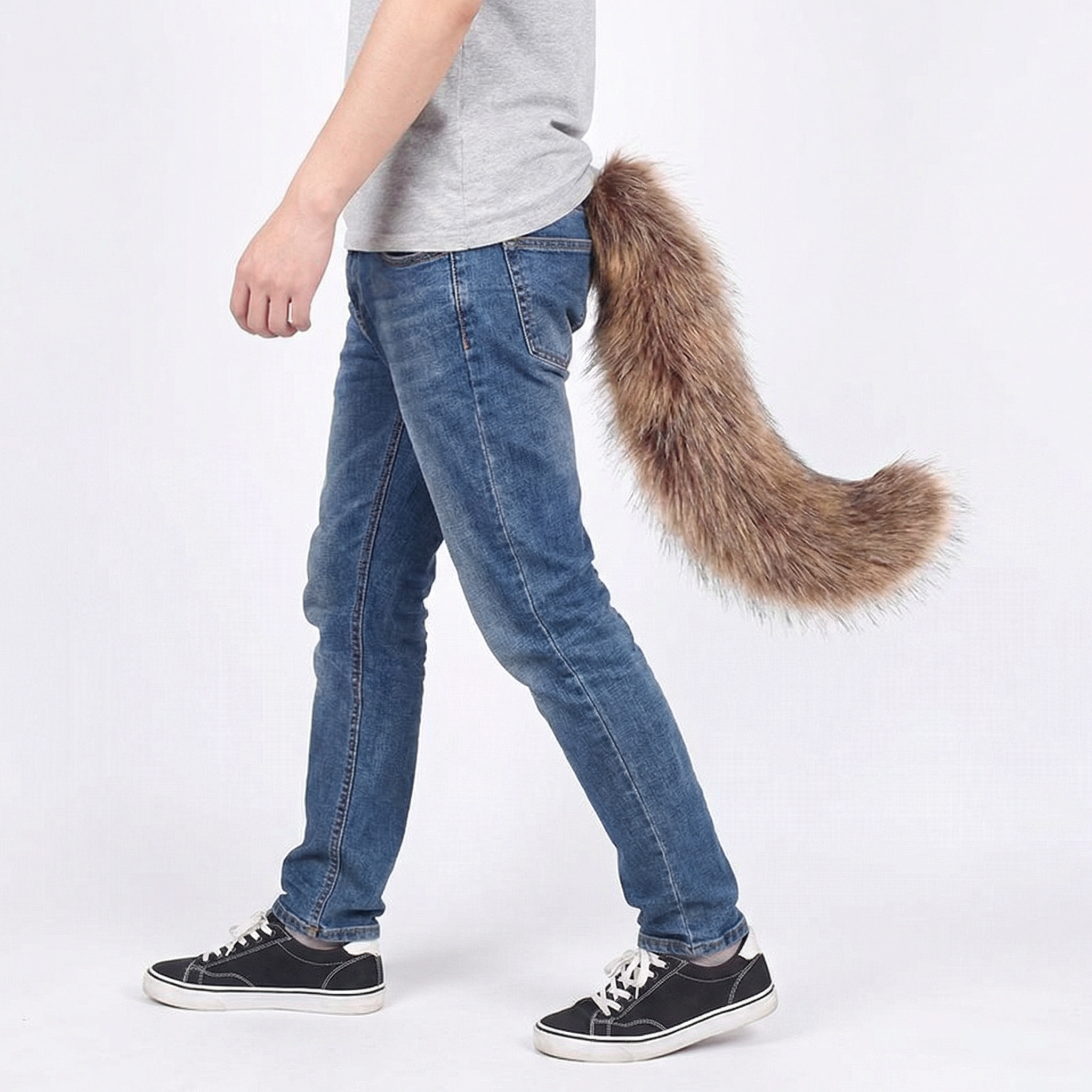 Brown Fox Tail Butt Plug 18 1inch Tail