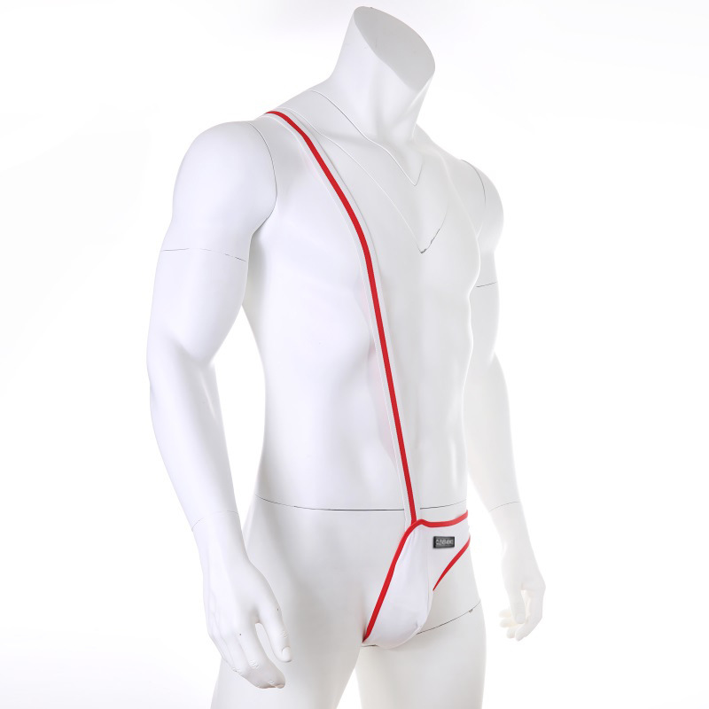 Men S One Piece Underwear Side Opening Suspender Undergarment