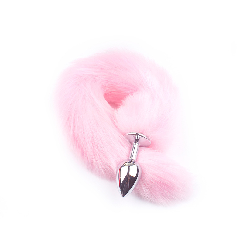 Pink Fox Tail Butt Plug 18 1inch Tail