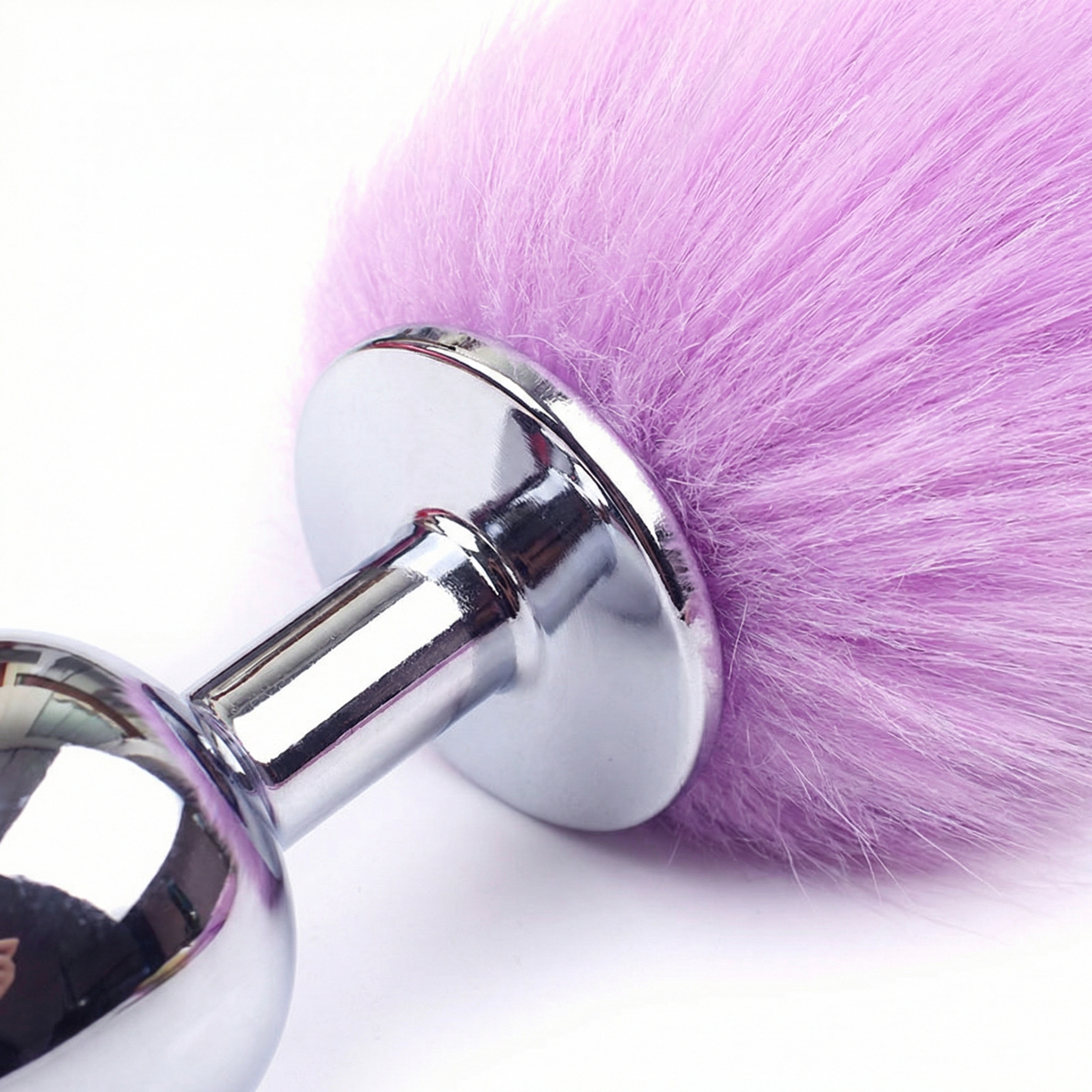 Purple Fox Tail Butt Plug 18 1inch Tail