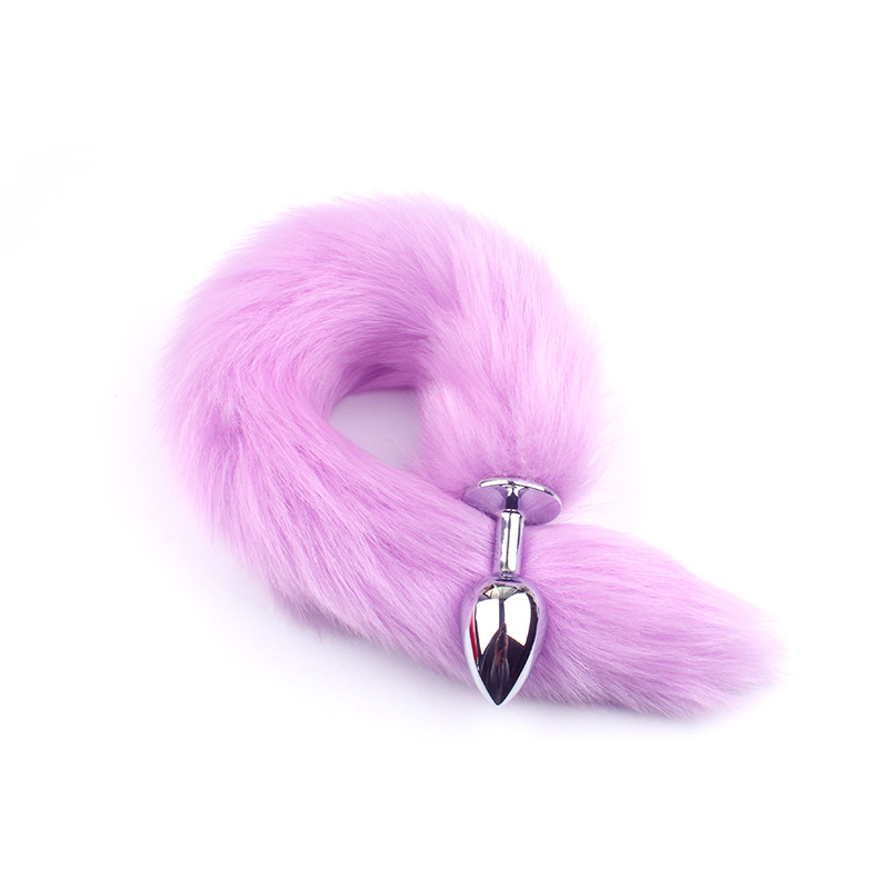 Purple Fox Tail Butt Plug 18 1inch Tail