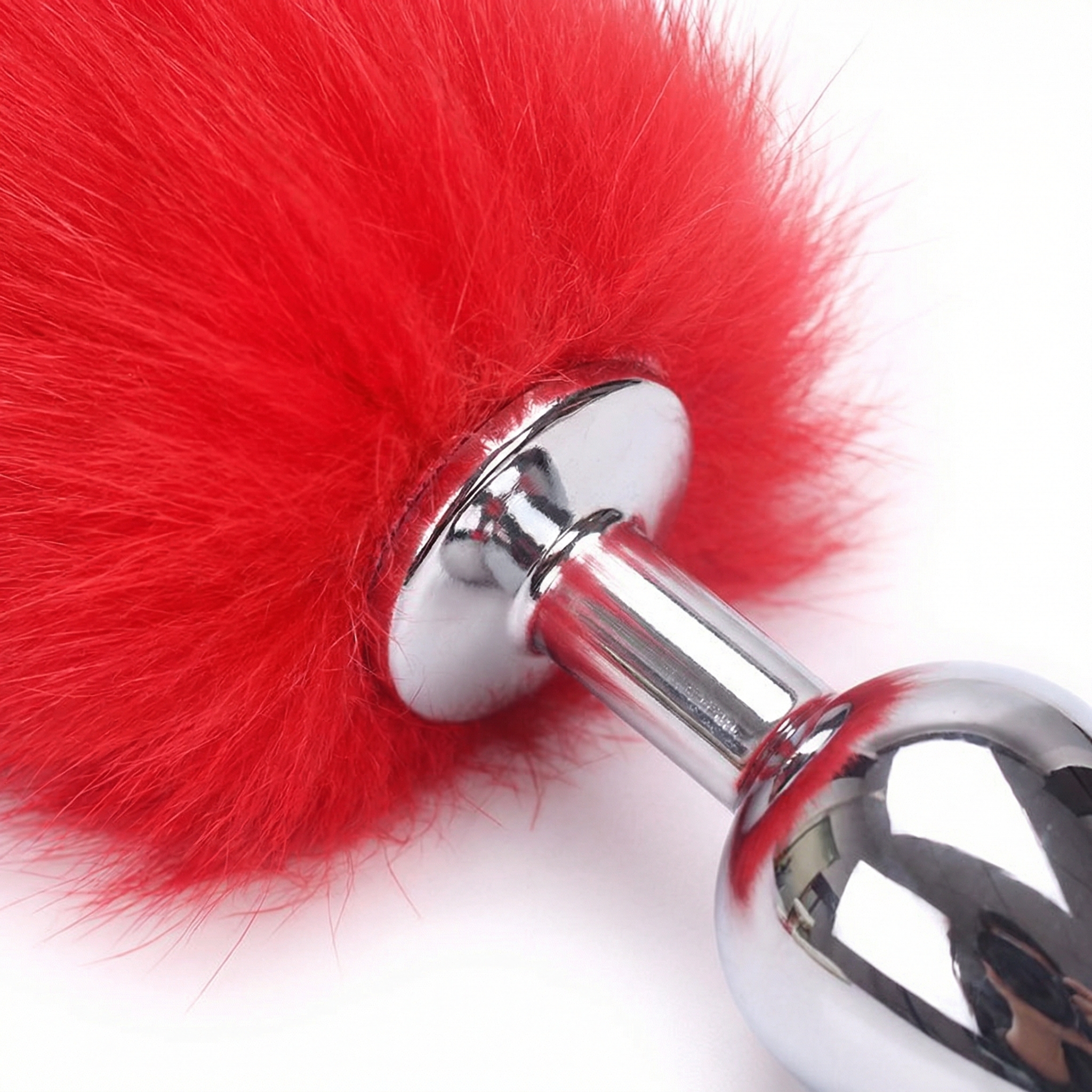 Red Fox Tail Butt Plug 18 1inch Tail
