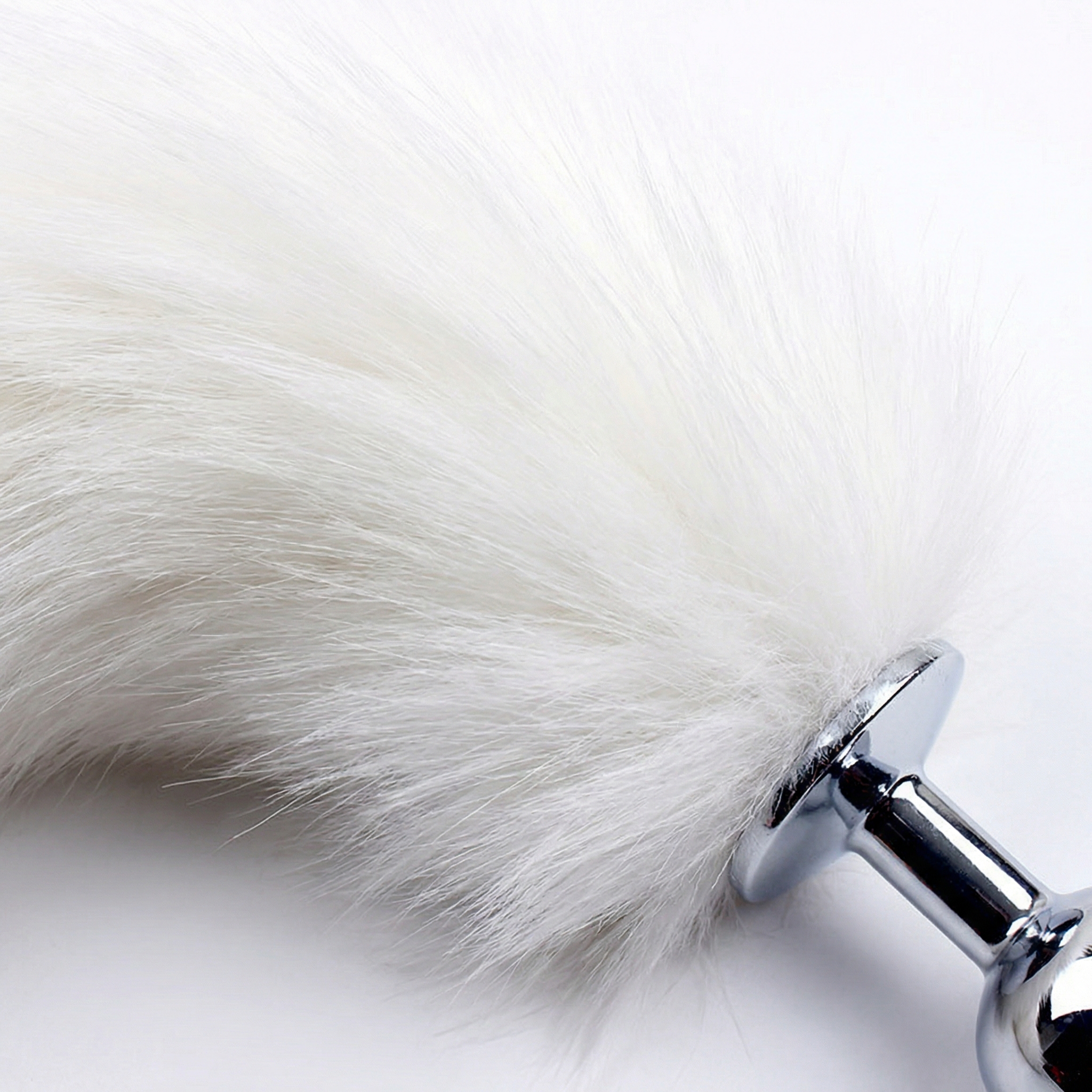 White Fox Tail Butt Plug 18 1inch Tail