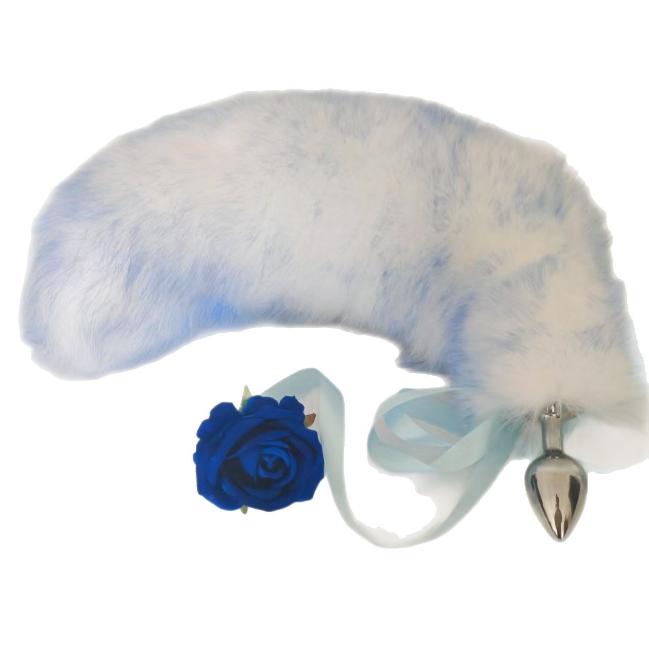 15 4ice Blue Fox Tail Plug Set