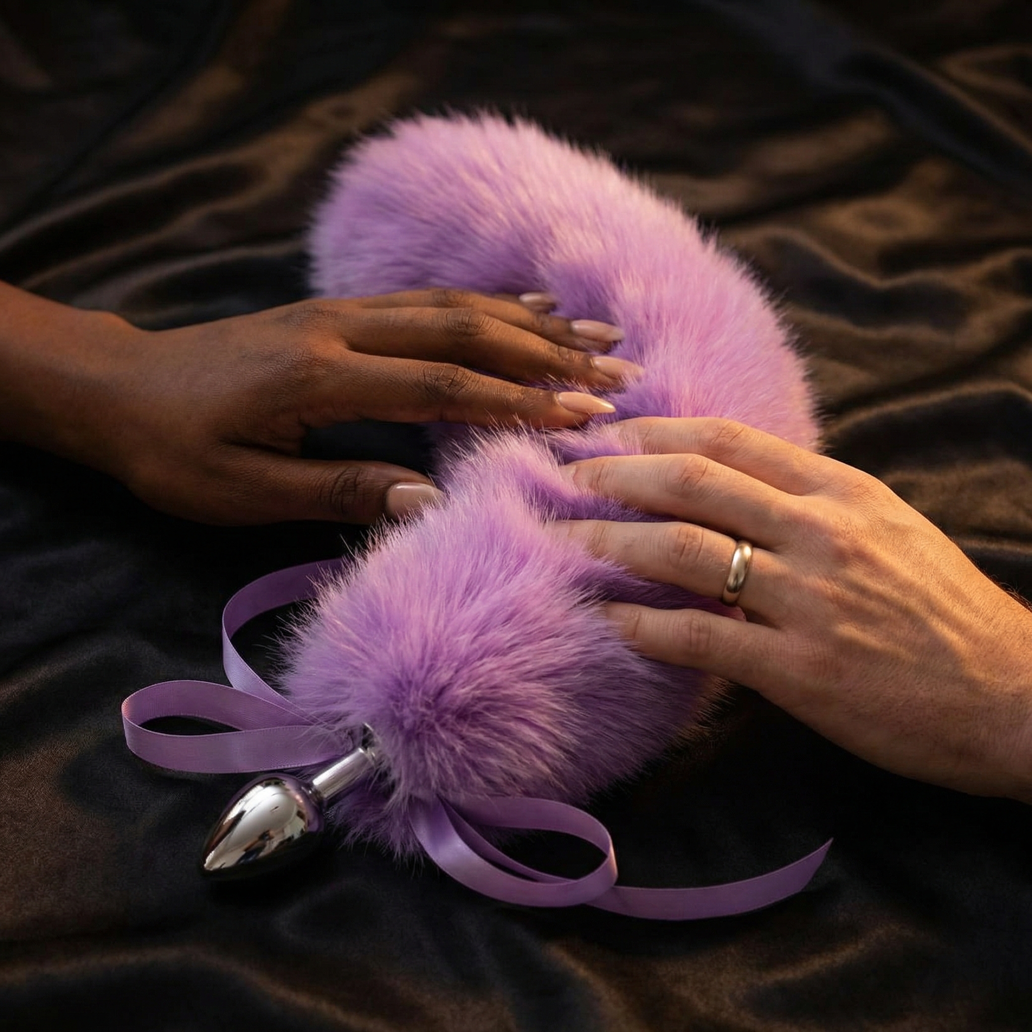 15lavender Fox Tail Plug Set