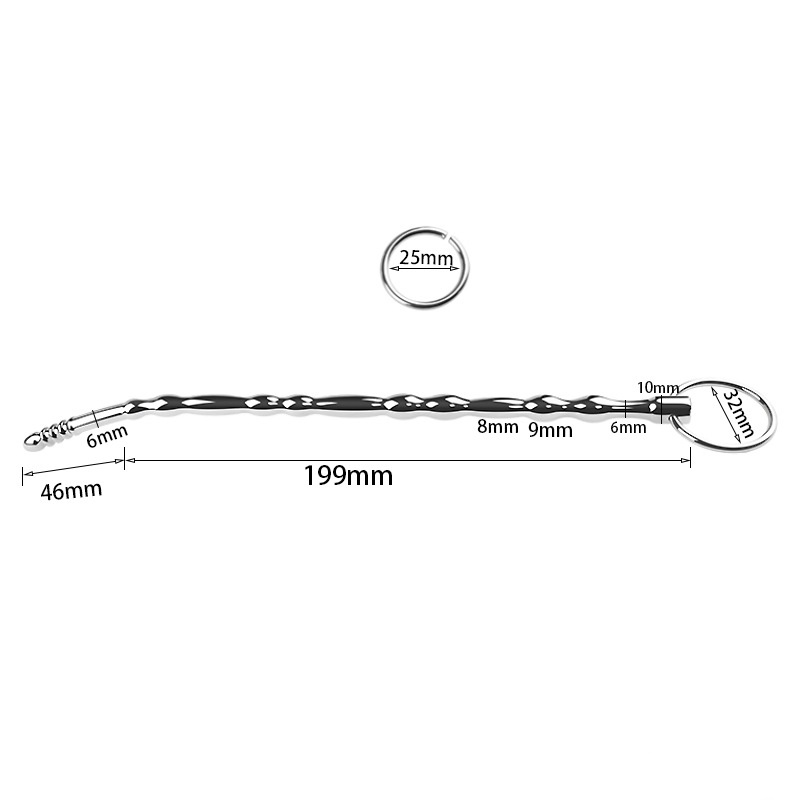 Stainless Steel Urethral Sounding Stretcher Beads With Replaceable Ring
